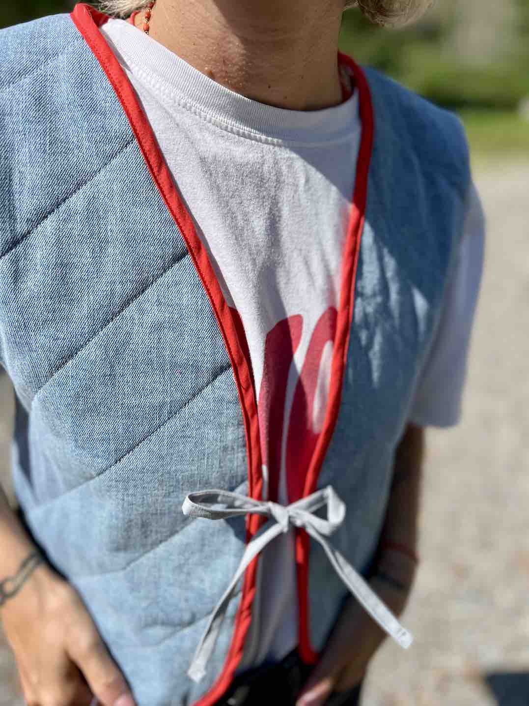 Quilt Weste - Jeans