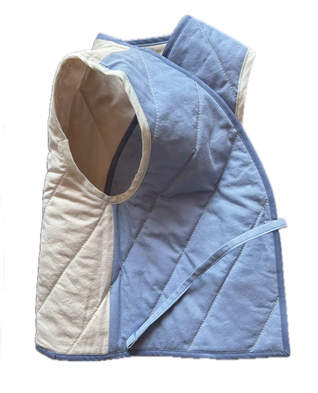 Quilt Weste - Rauten creme/blau/peach