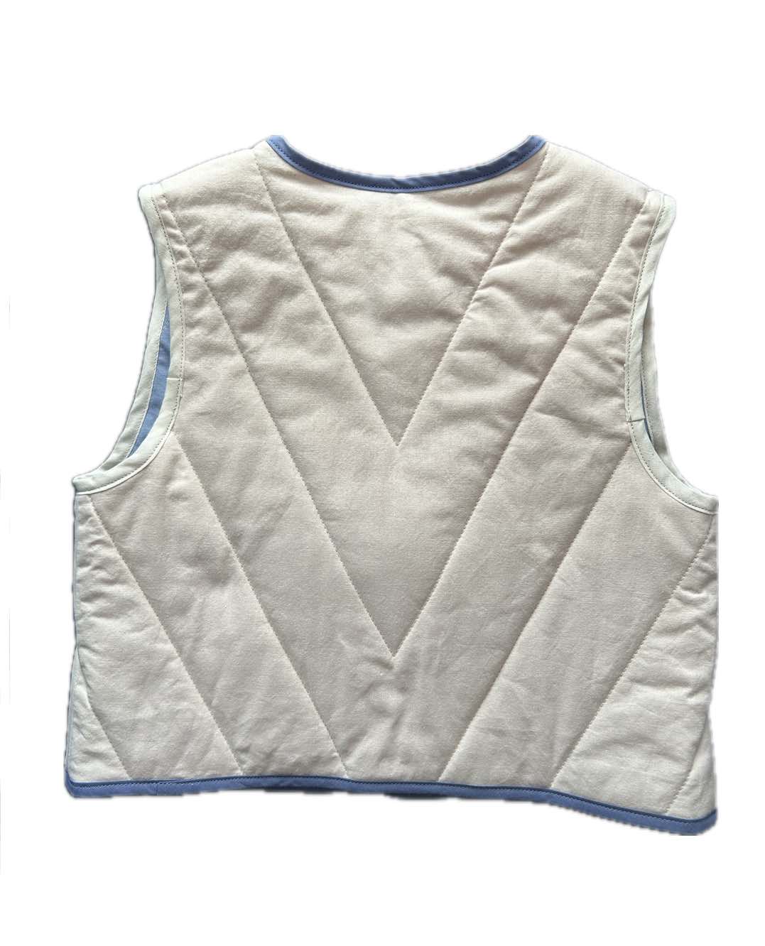 Quilt Weste - Rauten creme/blau/peach
