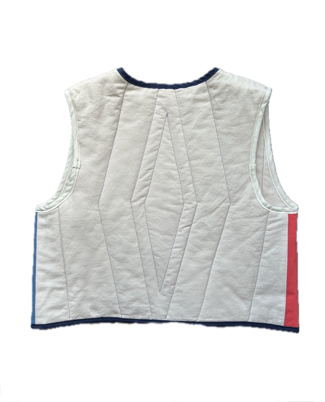 Quilt Weste - Zirkus blau/rot
