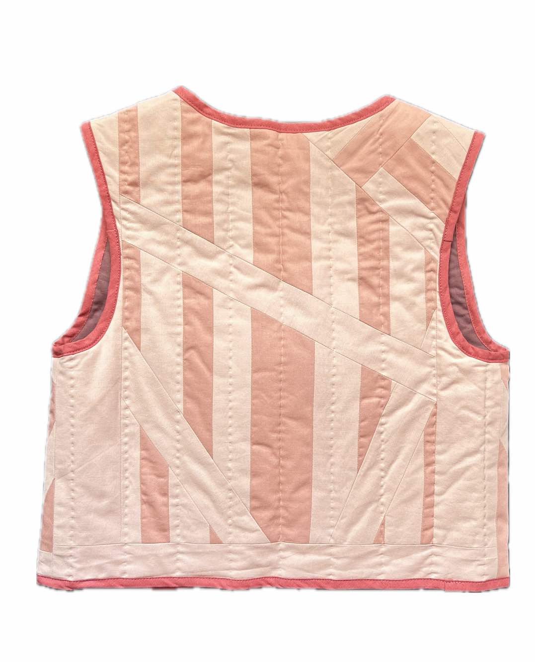 Quilt Weste - Streifen rosa