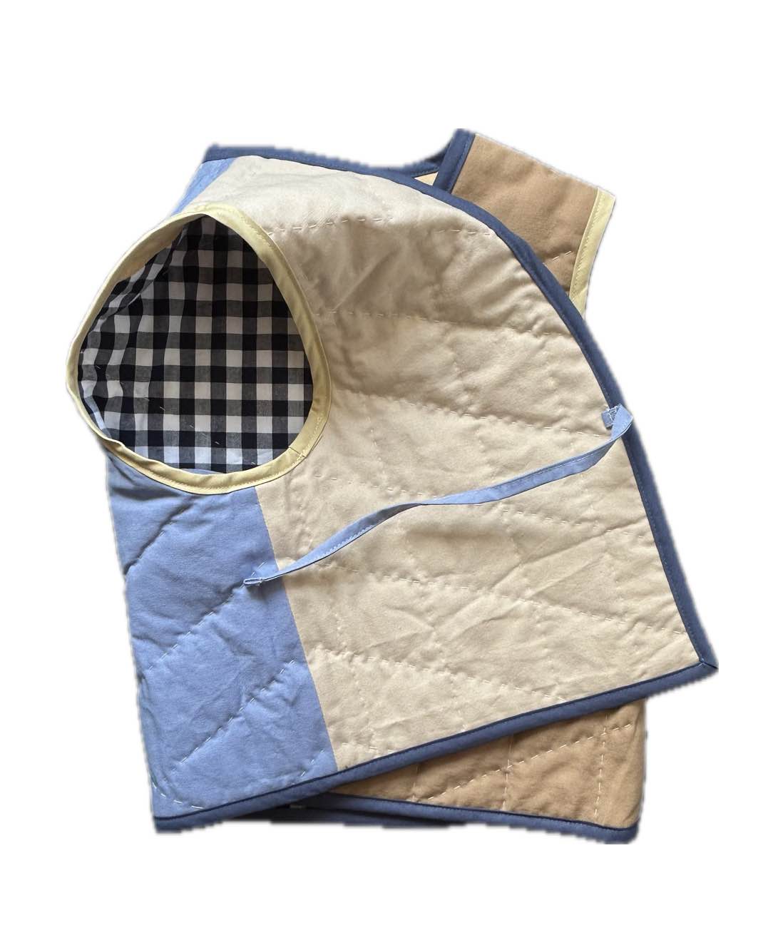 Quilt Weste - Karos navy/weiß