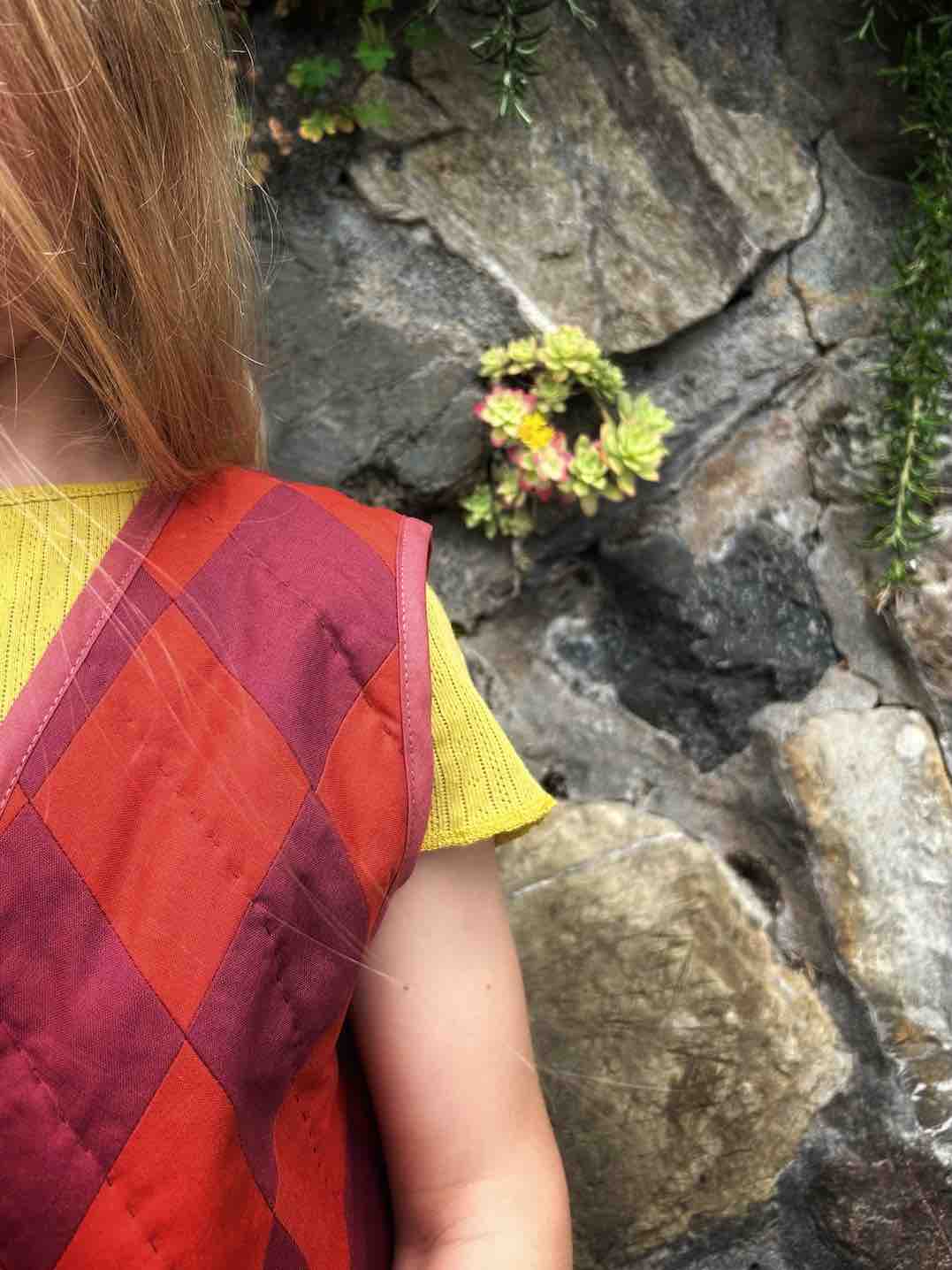 Quilt Weste - Rauten rot/rost