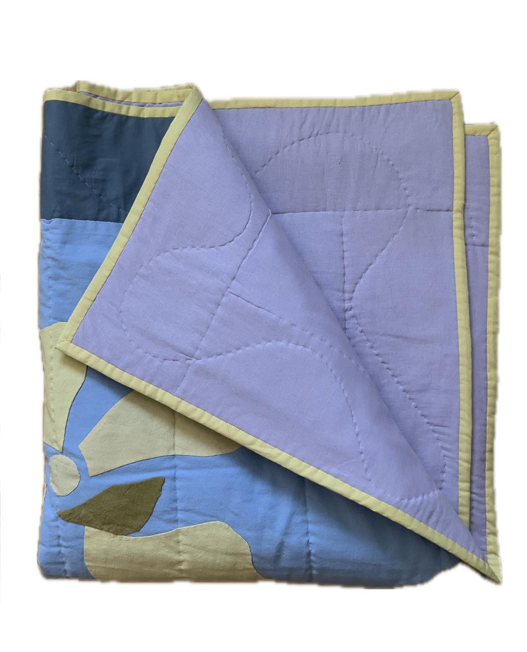 Quiltdecke Floral ocker/gelb