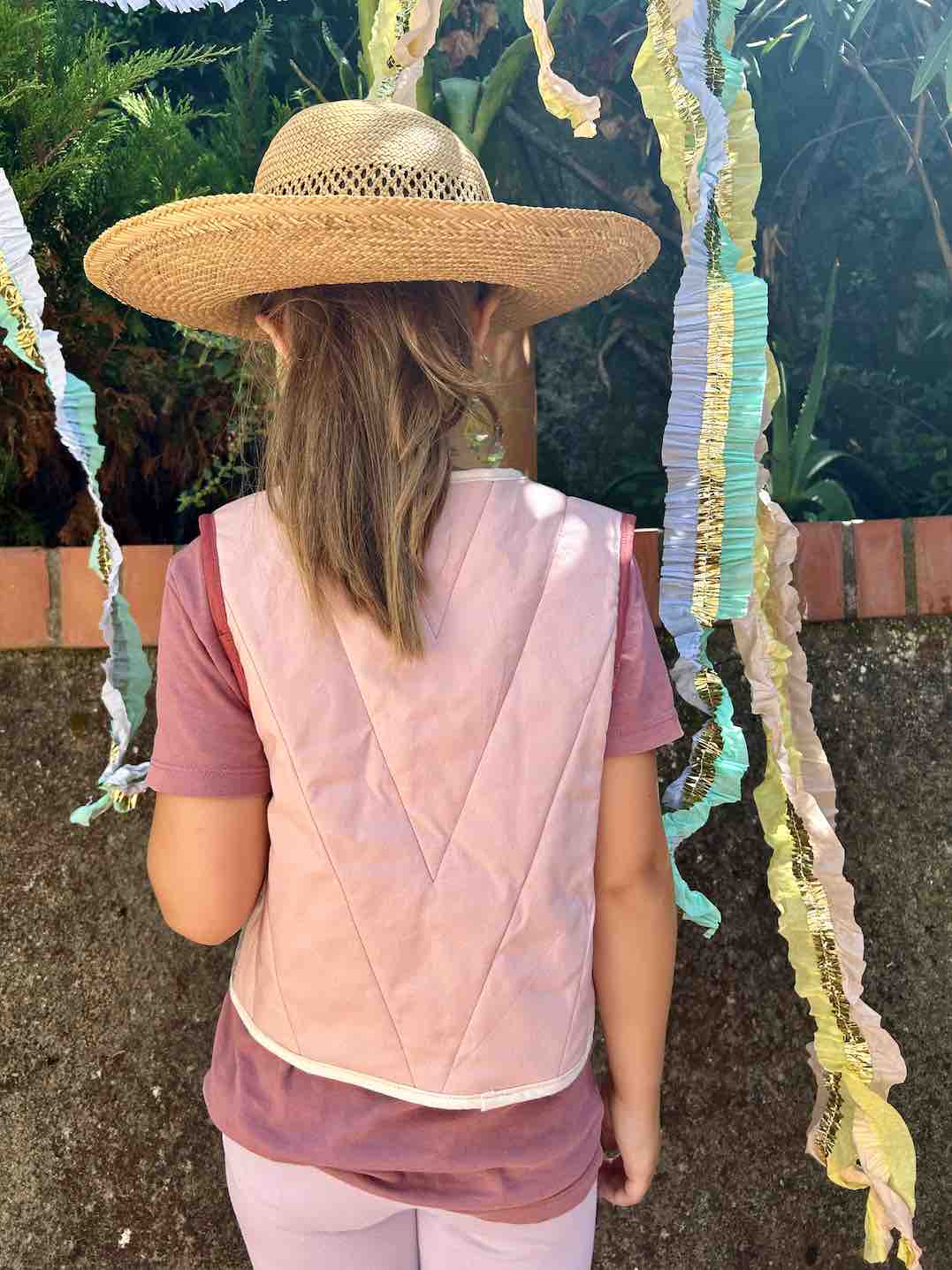 Quilt Weste - Blumen pink/rosa