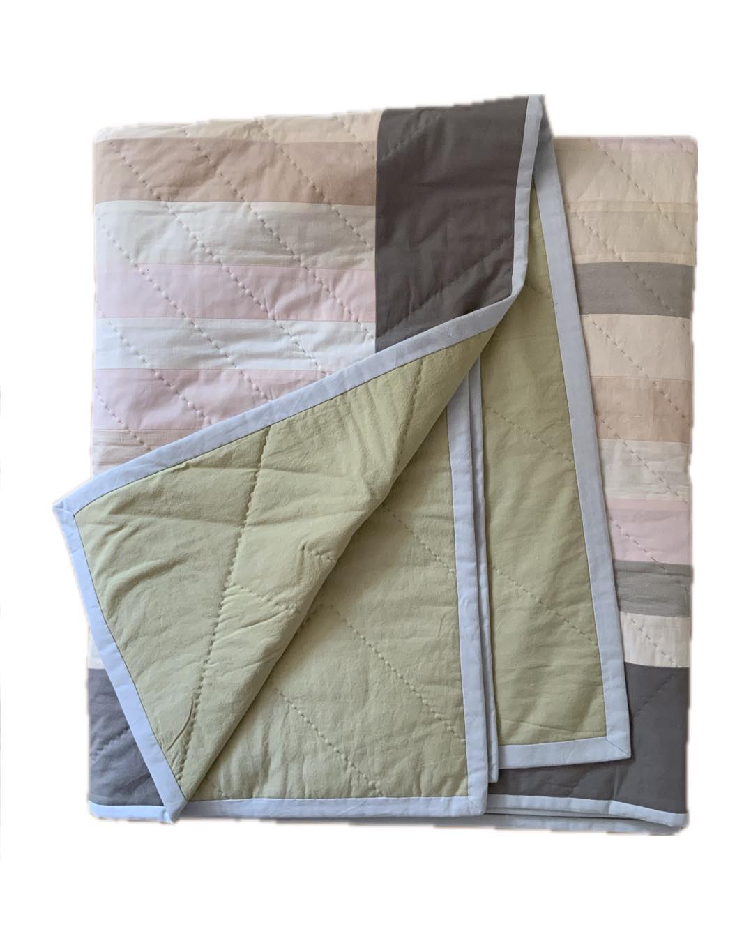 Quiltdecke Streifen Pastell