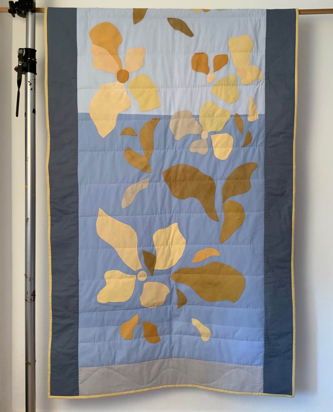 Quiltdecke Floral ocker/gelb