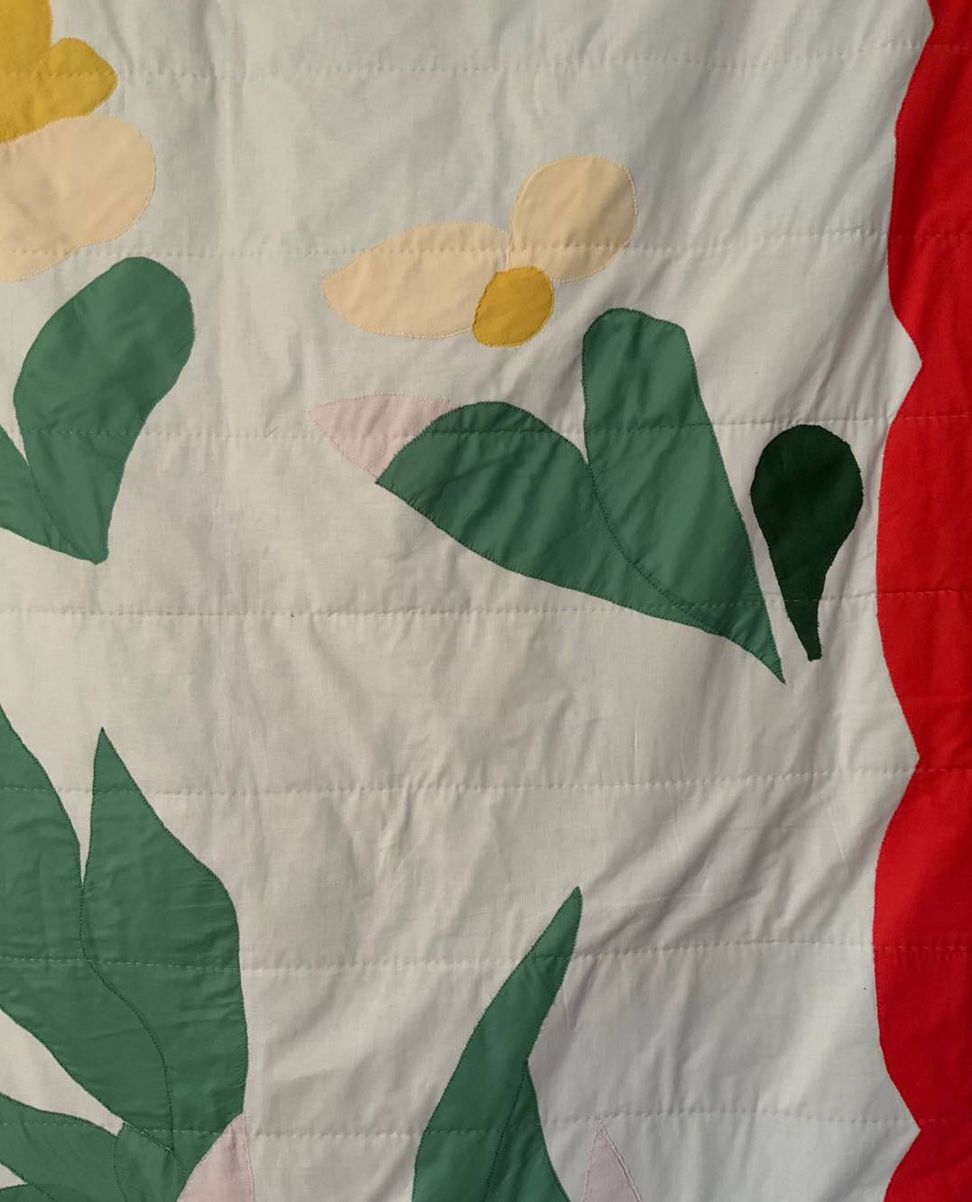 Quiltdecke Floral - emerald/gelb