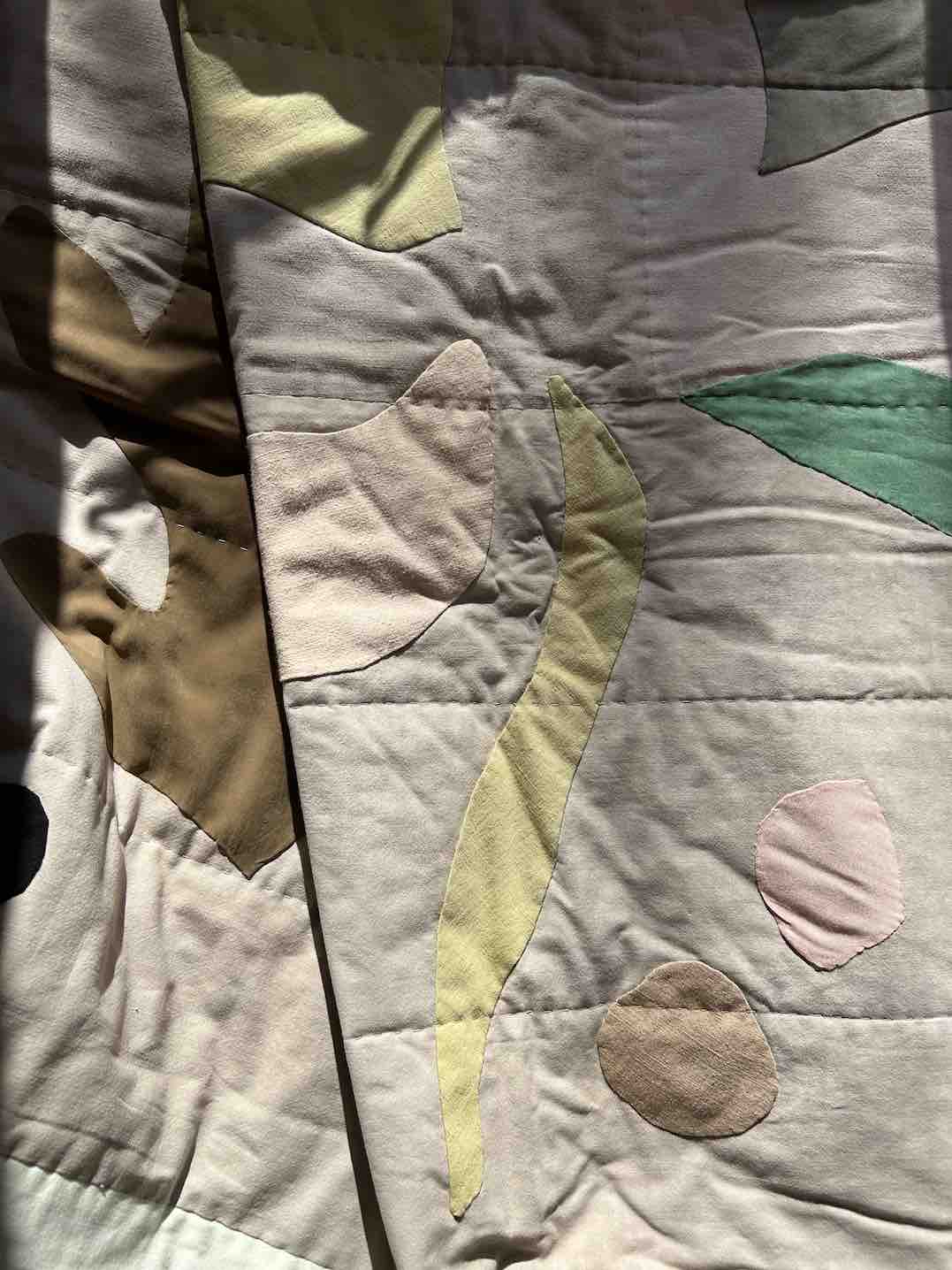 Quiltdecke Floral grün/rosé/braun