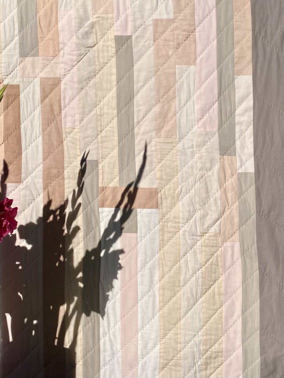 Quiltdecke Streifen Pastell