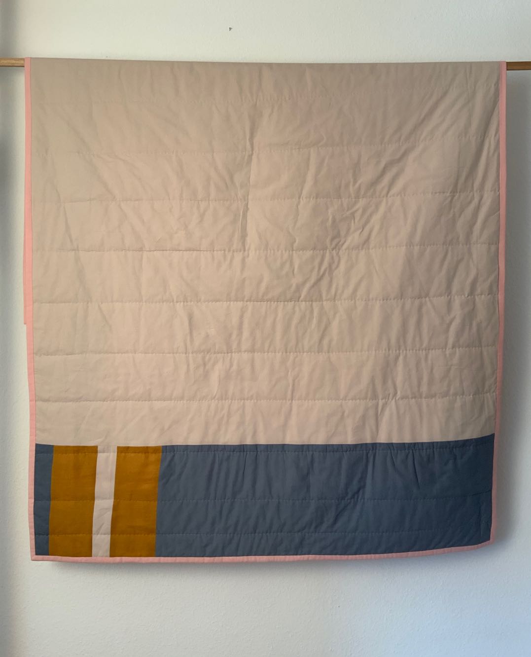 Quiltdecke citron/rosa