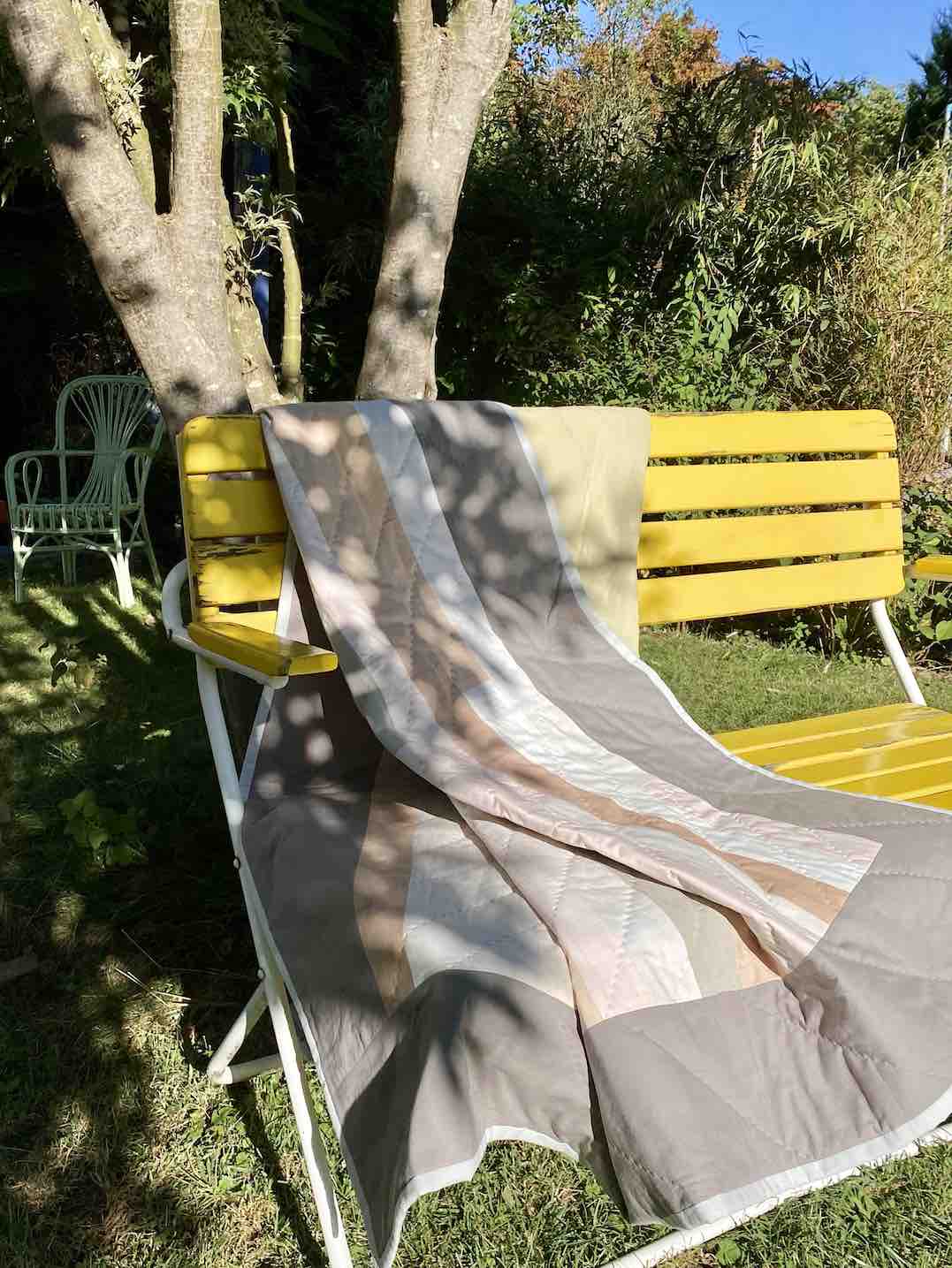 Quiltdecke Streifen Pastell