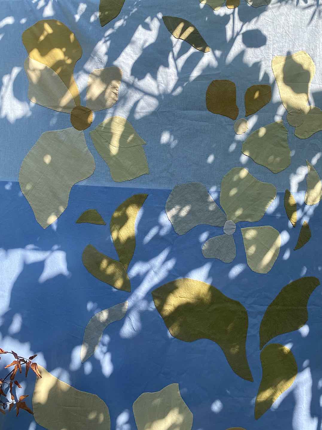 Quiltdecke Floral ocker/gelb