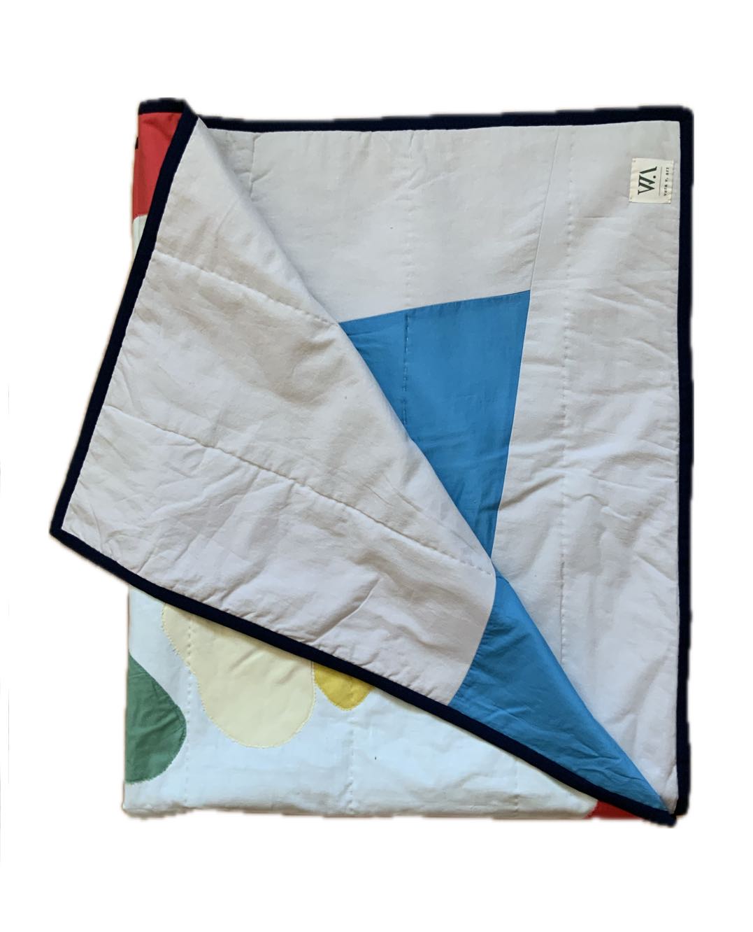 Quiltdecke Floral - emerald/gelb