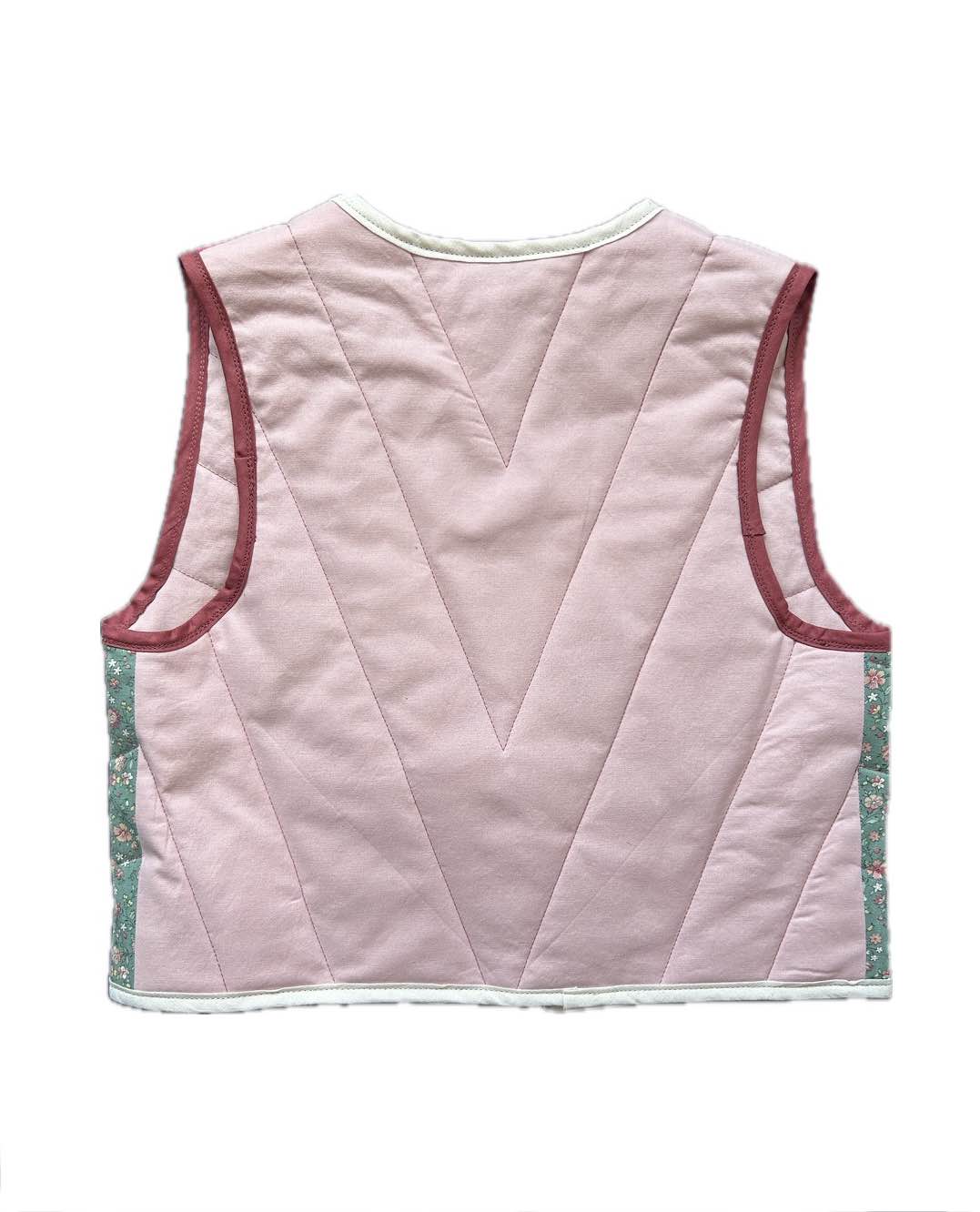 Quilt Weste - Blumen pink/rosa