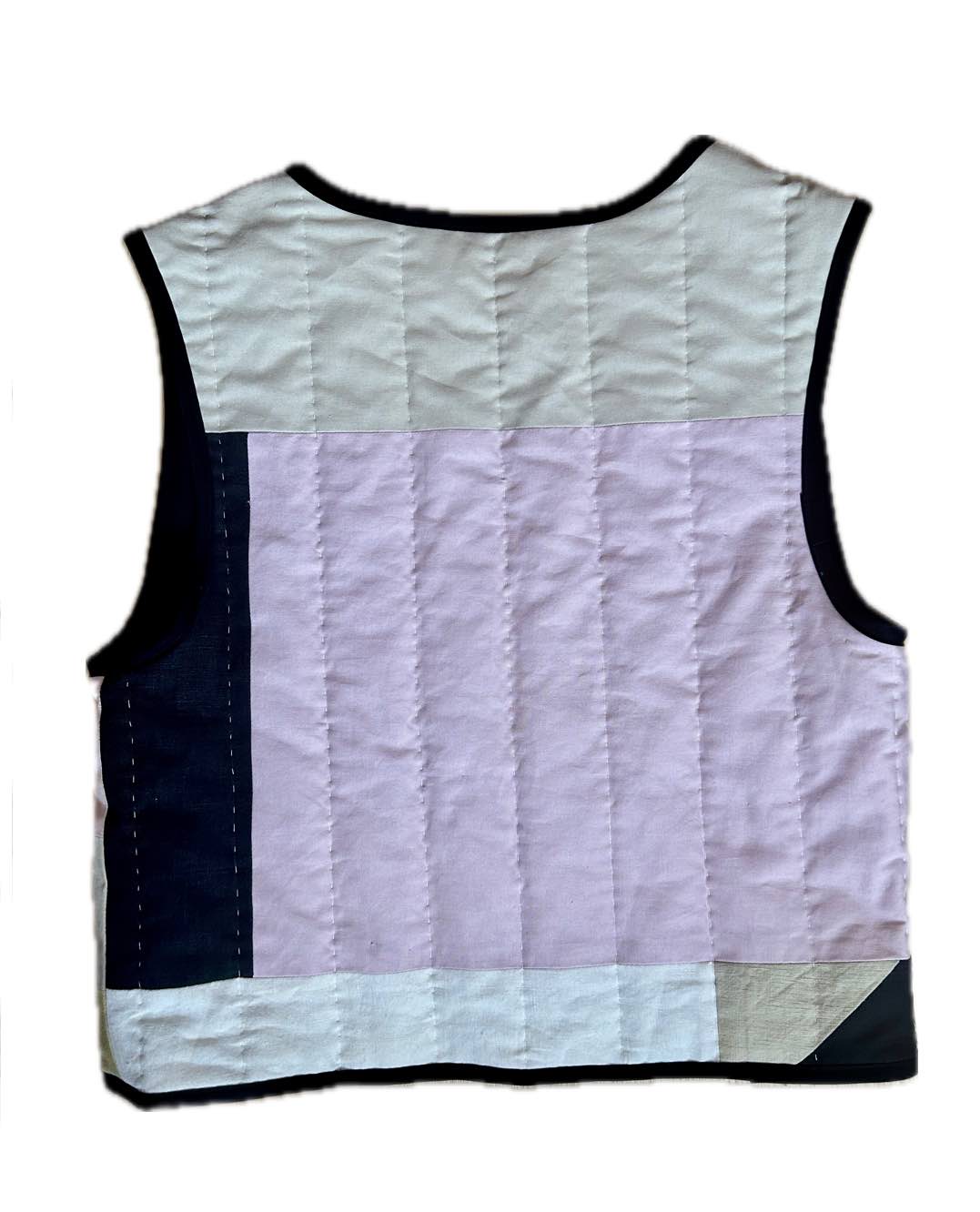 Quilt Weste - Patches schwarz/pastell