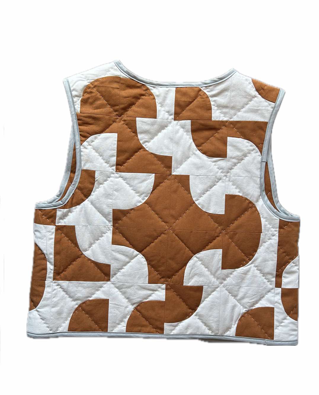 Quilt Weste - braun/hellgrau