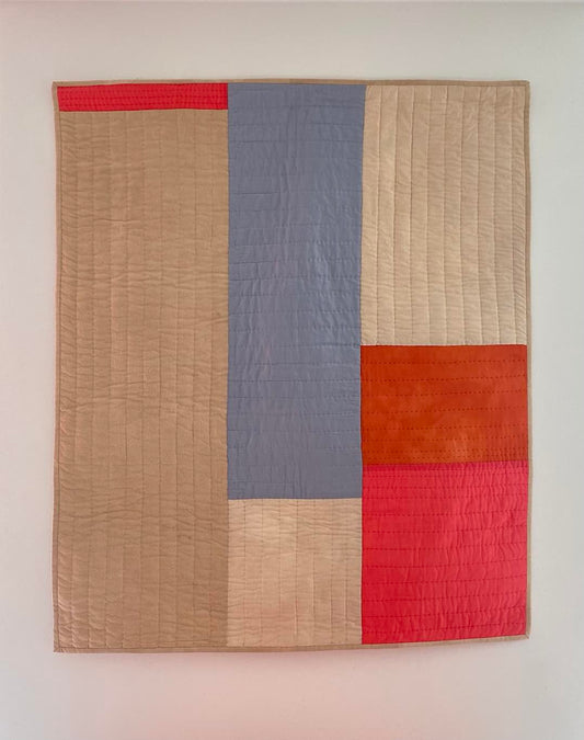 Wandquilt coral/beige/graublau