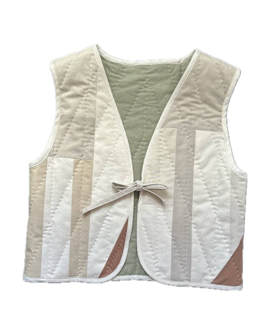 Quilt Weste - Patches creme/grau