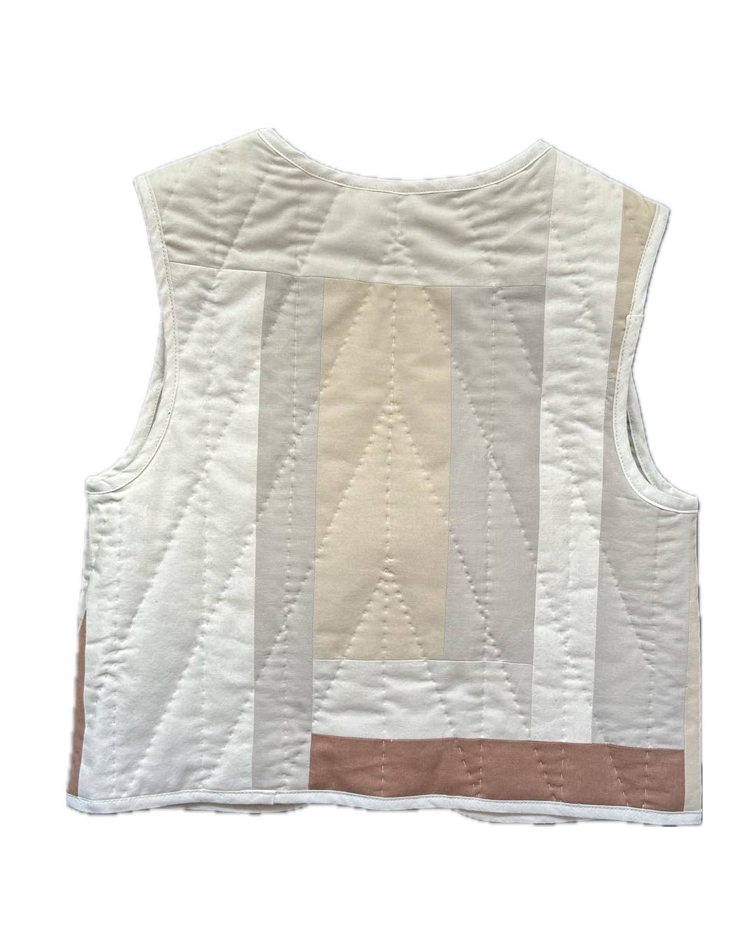 Quilt Weste - Patches creme/grau