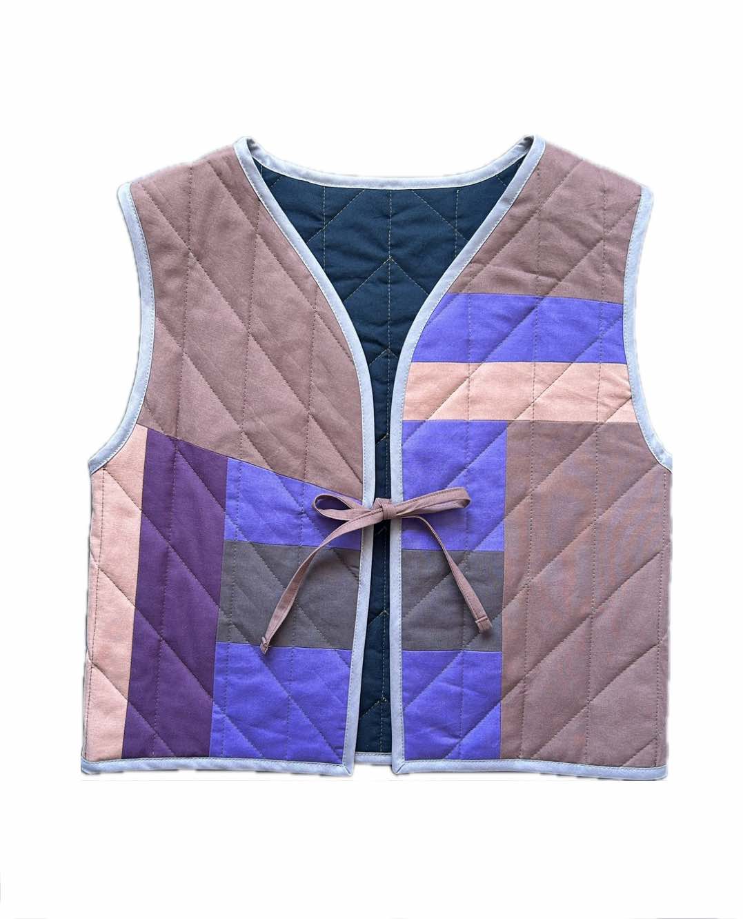 Quilt Weste - Patches lila/rosé