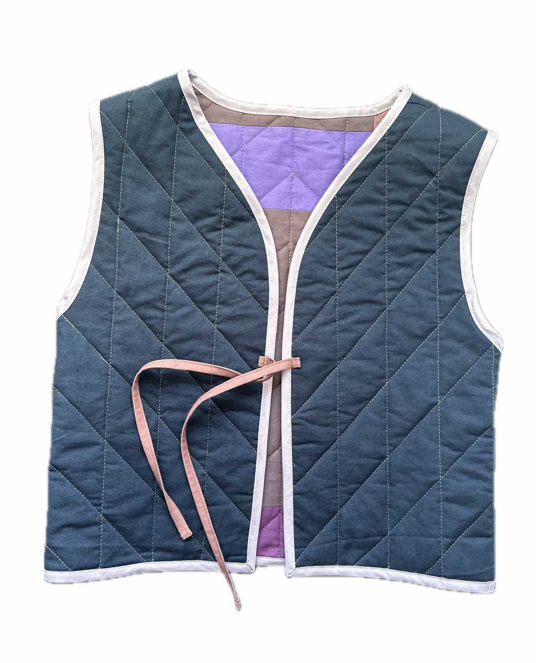 Quilt Weste - Patches lila/rosé