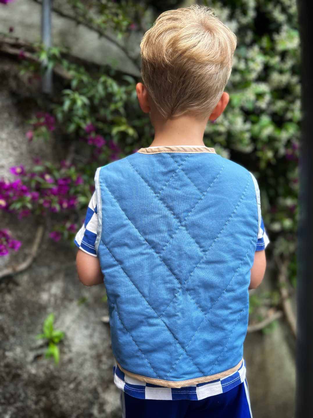 Quilt Weste - Streifen grün/oliv