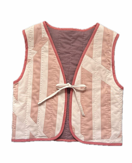 Quilt Weste - Streifen rosa