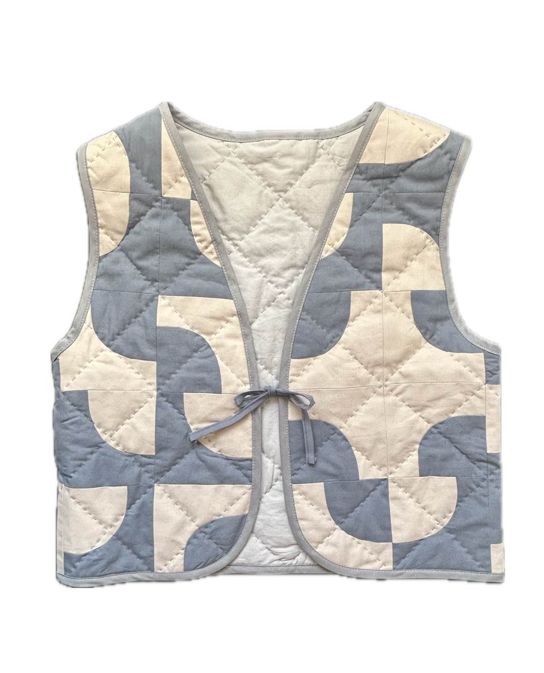 Quilt Weste - blau/creme