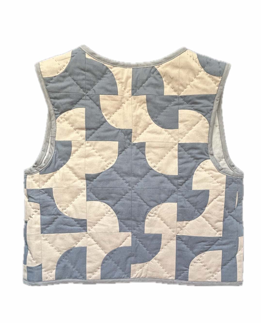 Quilt Weste - blau/creme