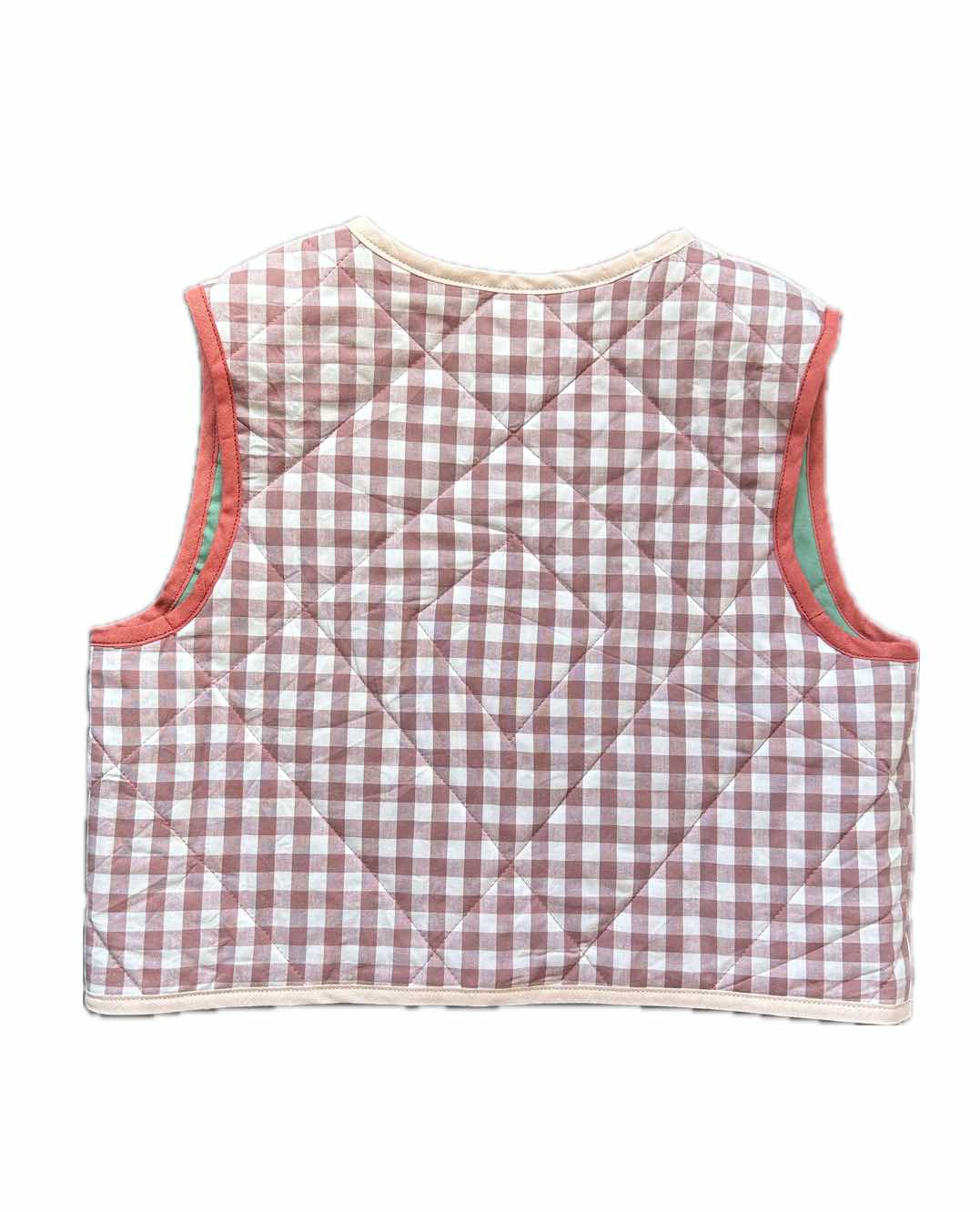 Quilt Weste - Karos rose/weiß