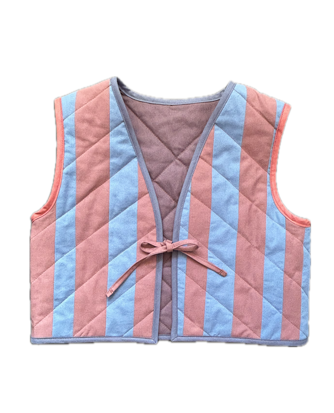 Quilt Weste - Streifen blau/pflaume