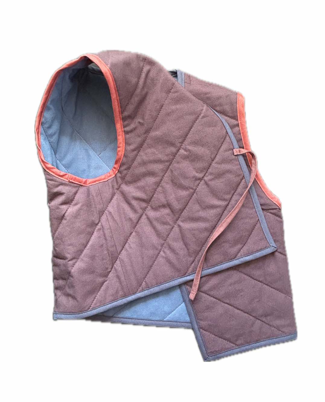 Quilt Weste - Streifen blau/pflaume