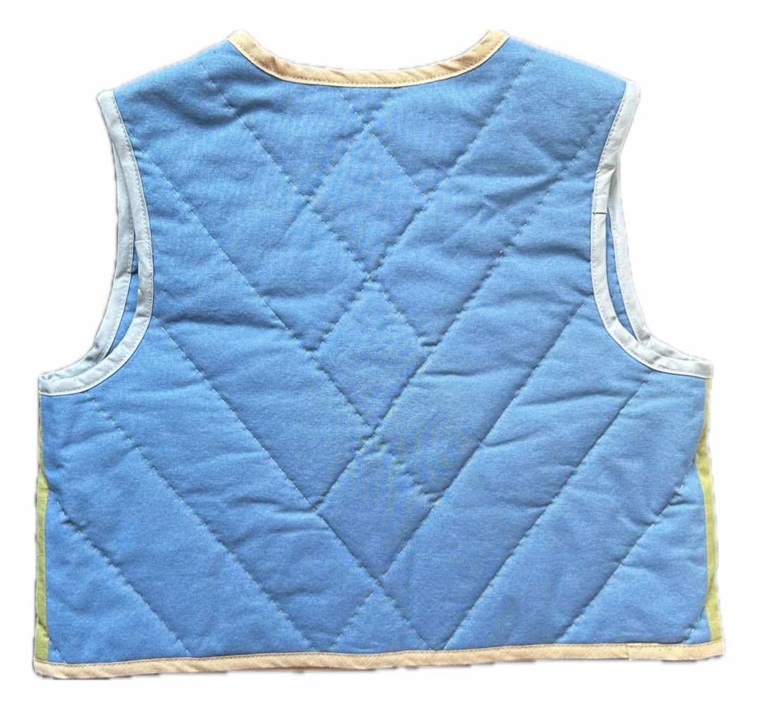 Quilt Weste - Streifen grün/oliv